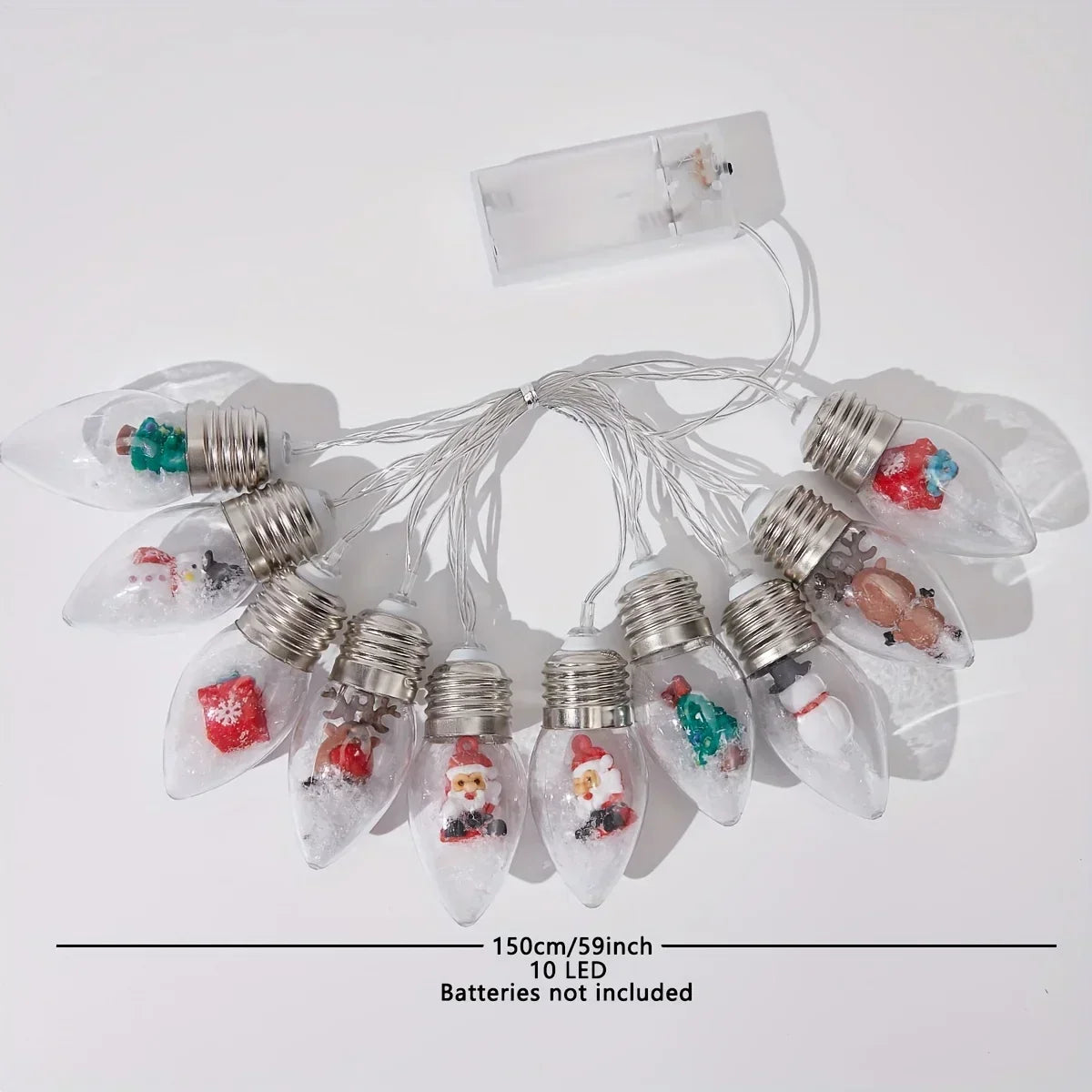 Luci a LED per palle di neve | 10 palline bianche calde | Decorazione di Natale e Capodanno