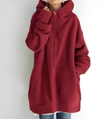 Calda felpa con cappuccio in pile da donna: pile oversize spazzolato