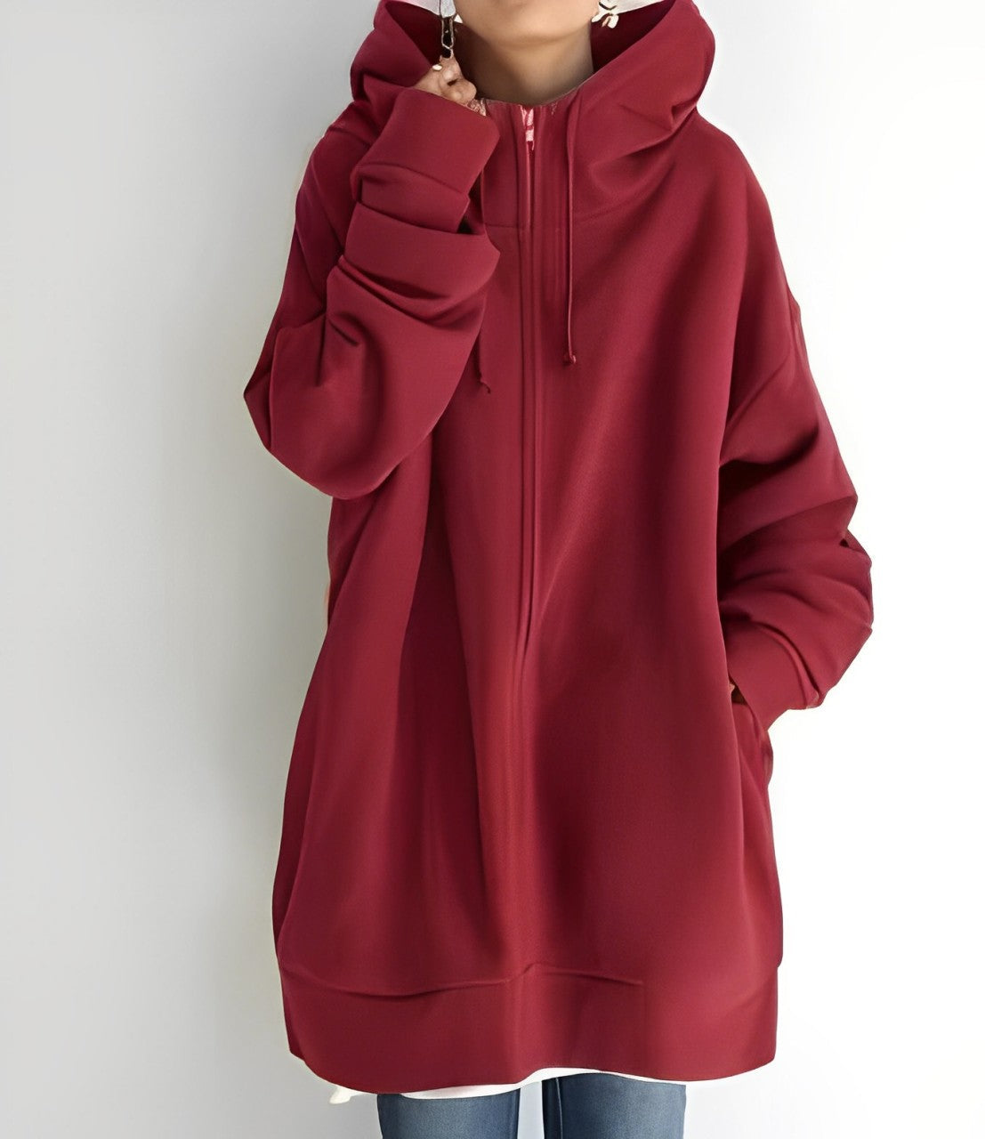Calda felpa con cappuccio in pile da donna: pile oversize spazzolato