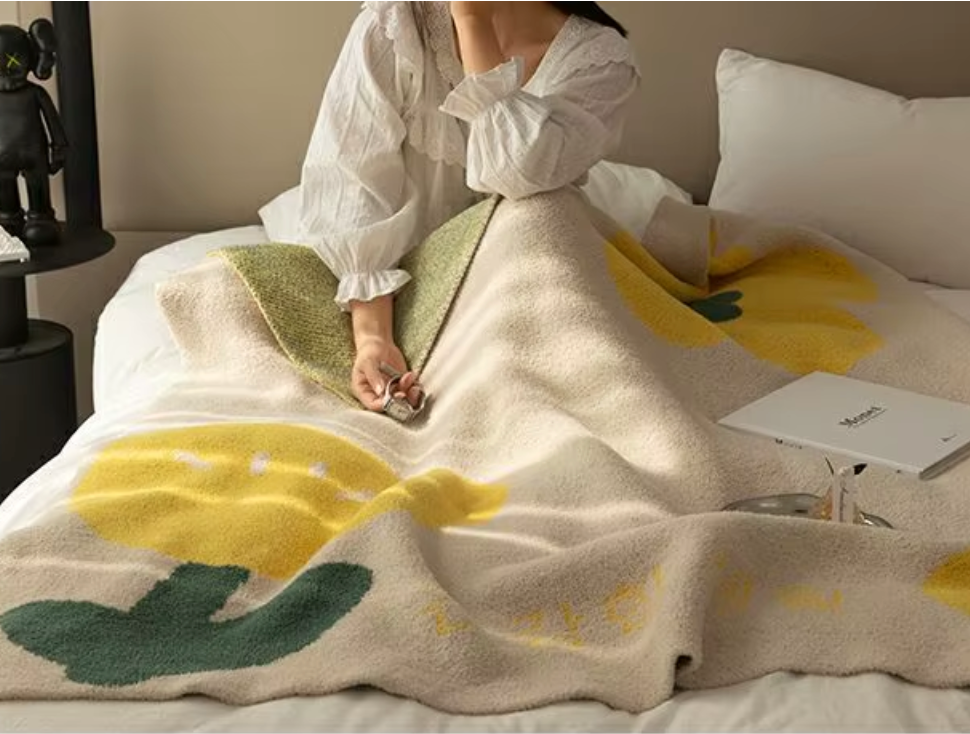 Coperta per divano floreale | Coperta in pile nordico