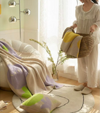 Coperta per divano floreale | Coperta in pile nordico