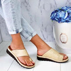 Pantofole ortopediche da donna con Voetbed Zwart Geel Zilver Goud Hallux Correctie Zomer Comfort