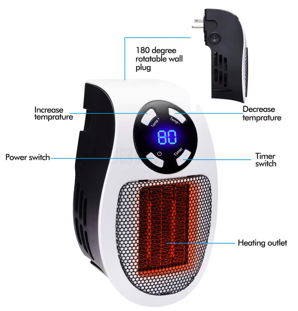 Riscaldatore elegante LuxaHeat | Riscaldatore portatile per un calore confortevole ovunque