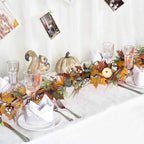 AutumnPumpkin Ghirlanda autunnale con foglie di acero e zucche | Decorazione della porta d'ingresso