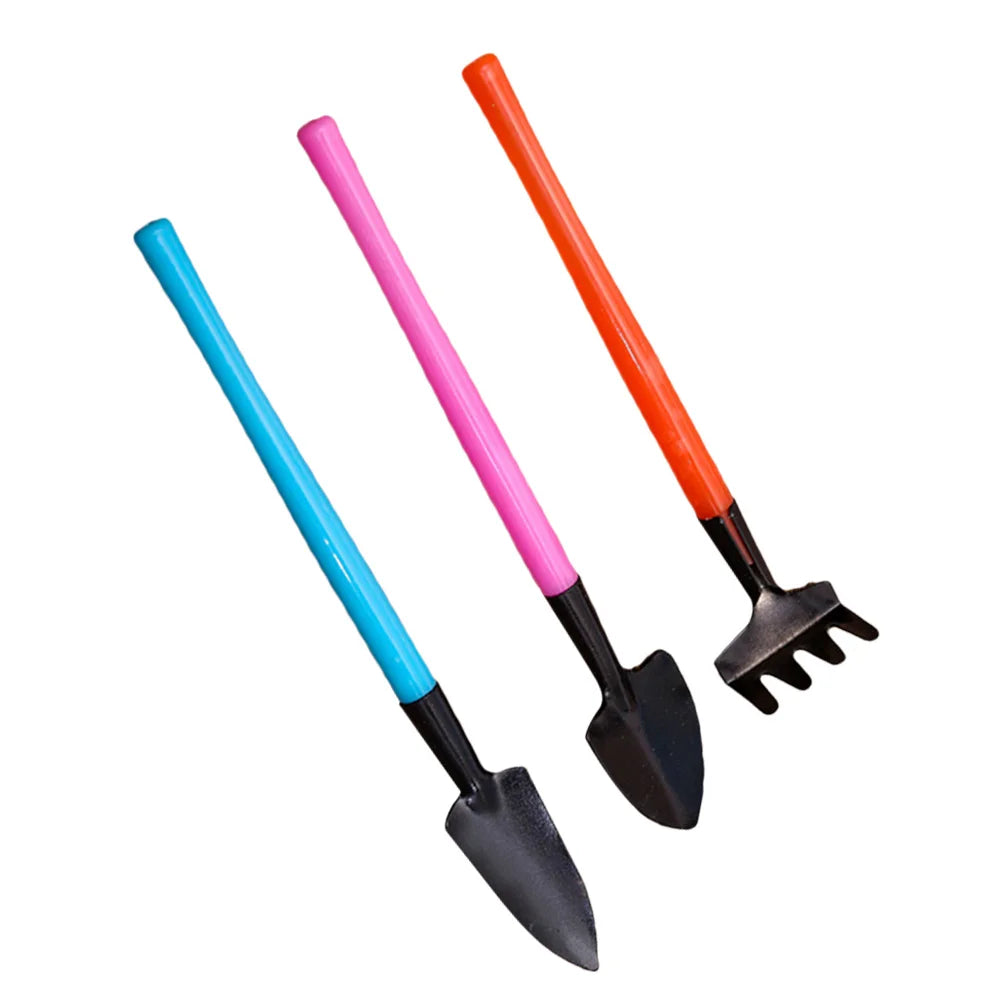 Set mini attrezzi da giardino Florinita da 3 pezzi | Cazzuola, rastrello e pala | Per piante d'appartamento e bonsai | Lunghezza 22 cm