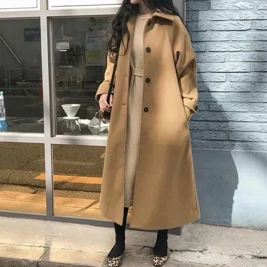 Cappotto lungo da donna con cintura | Elegante e caldo per l'inverno