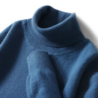 Maglione dolcevita da uomo in pura lana al 100% - Maglione lavorato a maglia sciolto di grandi dimensioni per autunno e inverno