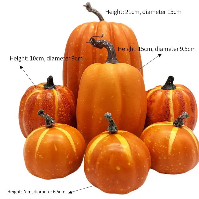 Zucche decorative Ciondolo di zucca | Set da 7 pezzi | Decorazioni autunnali e di Halloween | Leggero e riutilizzabile
