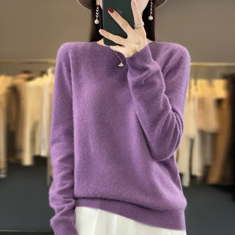Adriana: Maglia da Donna 100% Lana Merino con scollo a O