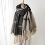 CashmiraLux | Sciarpa e stola invernali da donna | Mix cashmere-pashmina | 220×42cm| Con Frange