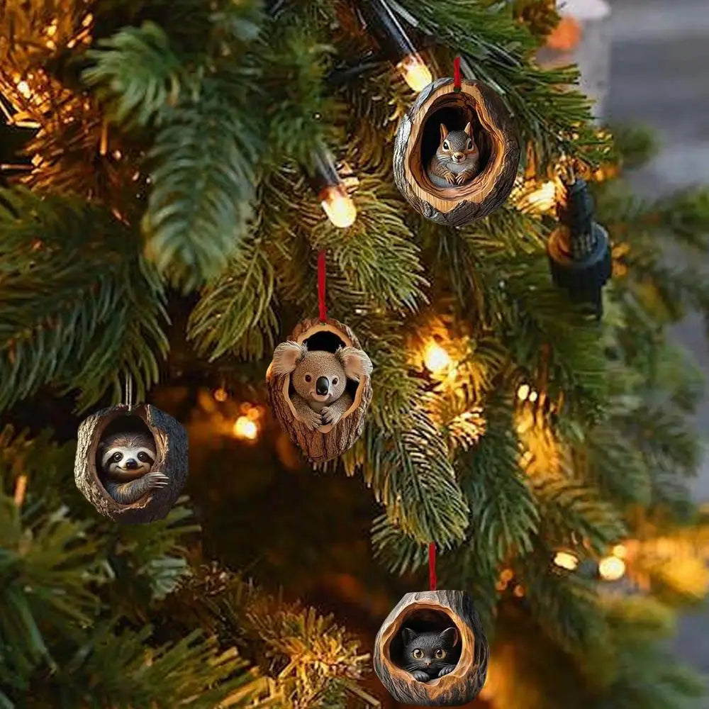 Calendario dell'Avvento con gatto, conto alla rovescia, ornamenti per albero da appendere