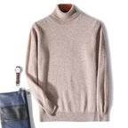 Maglione dolcevita da uomo in pura lana al 100% - Maglione lavorato a maglia sciolto di grandi dimensioni per autunno e inverno