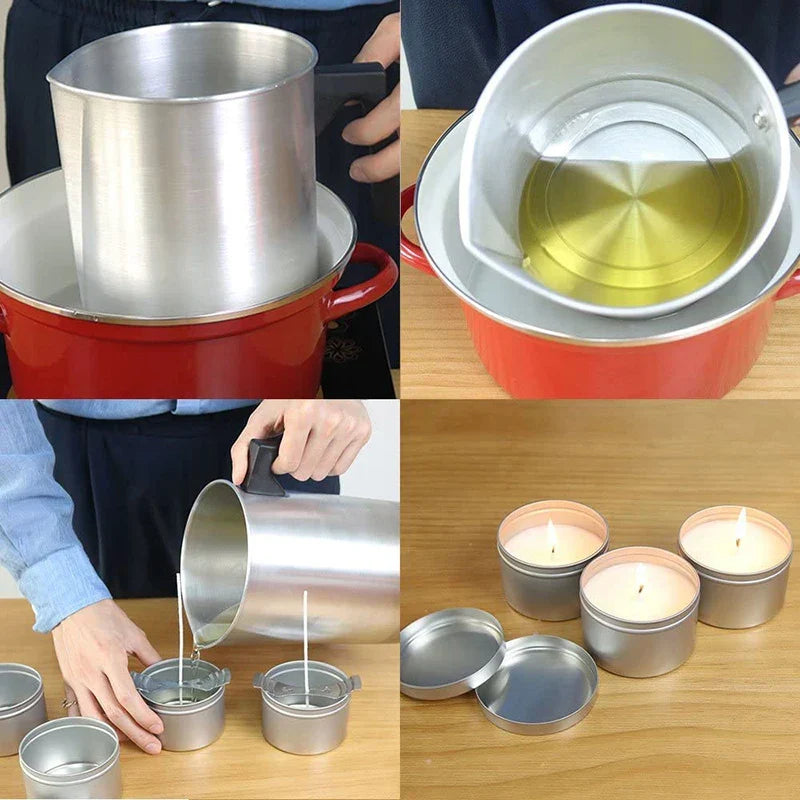Kit per realizzare candele Set completo di forniture fai-da-te Set di vasetti per candele per aromaterapia Stampo Autunno 2025 Regalo per principianti