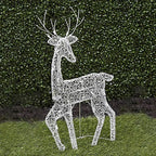 Set di decorazioni per esterni con renne con luci di Natale