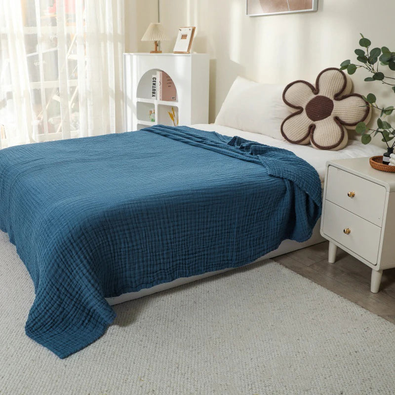 Brezza di cotone | Coperta in mussola 100% cotone | 6 strati, traspirante e leggero | Per divano e letto
