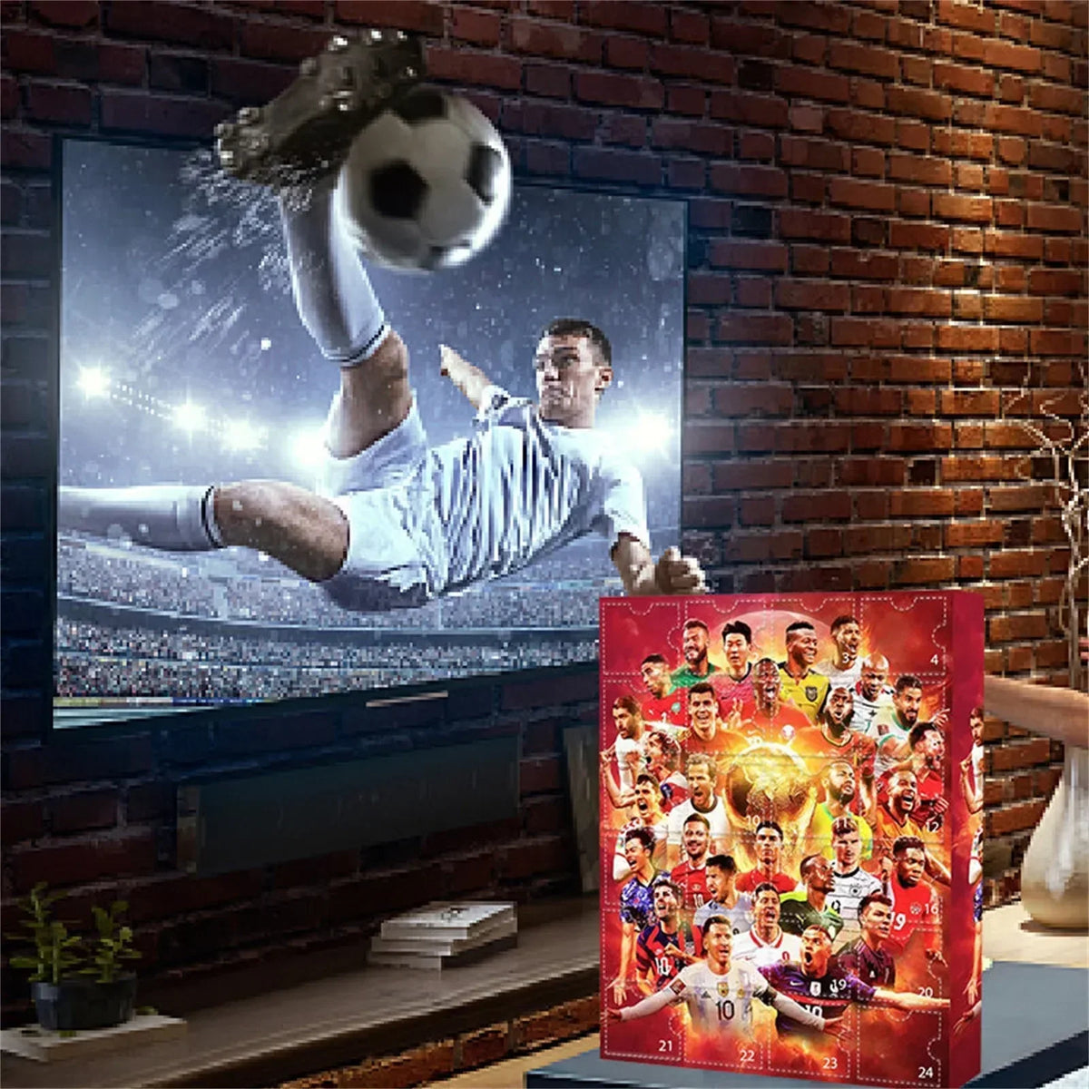 Calendario dell'Avvento calcistico 2025 - Set per il conto alla rovescia di 24 giorni per bambini, divertenti regali sportivi di Natale
