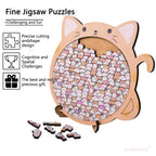 Puzzle artistico in legno Cat Craze in legno