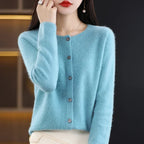 Nalani - Comodo maglione/cardigan in lana merino 100% con dettagli con bottoni