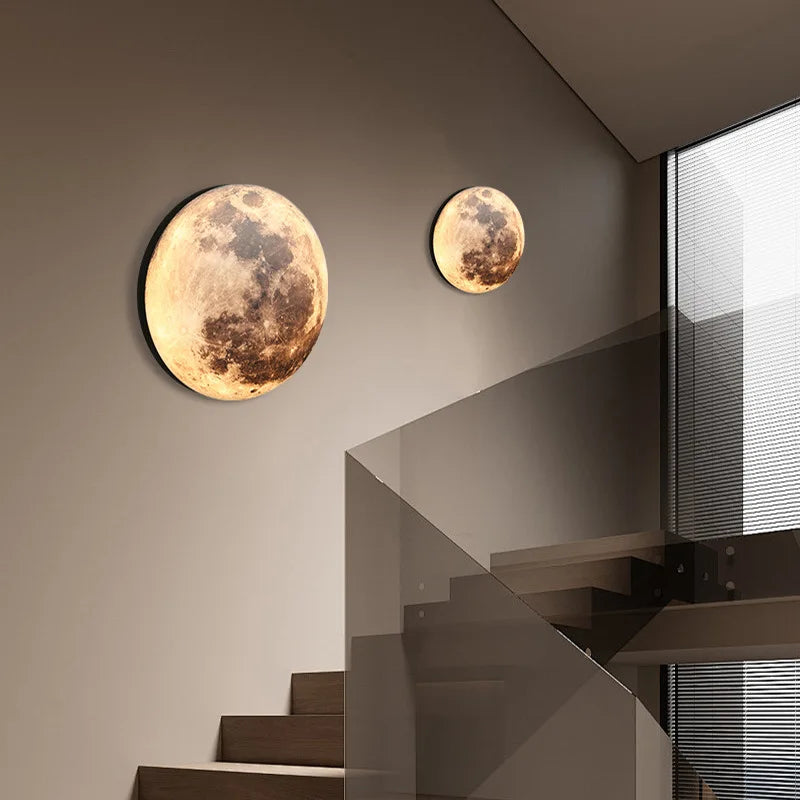Lampada da soffitto moderna artistica con superficie lunare