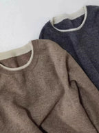 Maglione da Donna Girocollo in Puro Cashmere 100% Capra Imperoe | Pullover ampio lavorato a maglia autunno/inverno