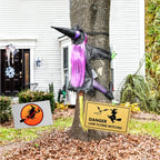 Decorazione dell'albero della strega di Halloween Decorazione in tessuto non tessuto da appendere al cortile esterno Autunno 2025 Display spettrale che si schianta