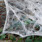 Ragnatela di Halloween con ragni - Decorazione per esterni/interni della casa stregata