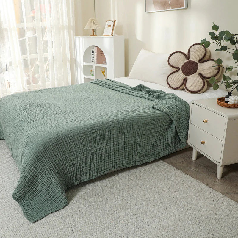 Brezza di cotone | Coperta in mussola 100% cotone | 6 strati, traspirante e leggero | Per divano e letto