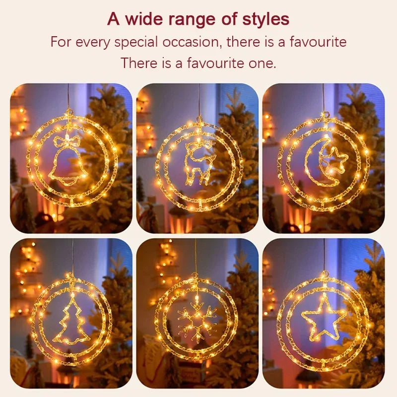 Anello luminoso natalizio a LED LumiRing | Alimentato tramite USB | 8 modalità di illuminazione | Bianco caldo e colorato | Decorazione per Natale e celebrazioni