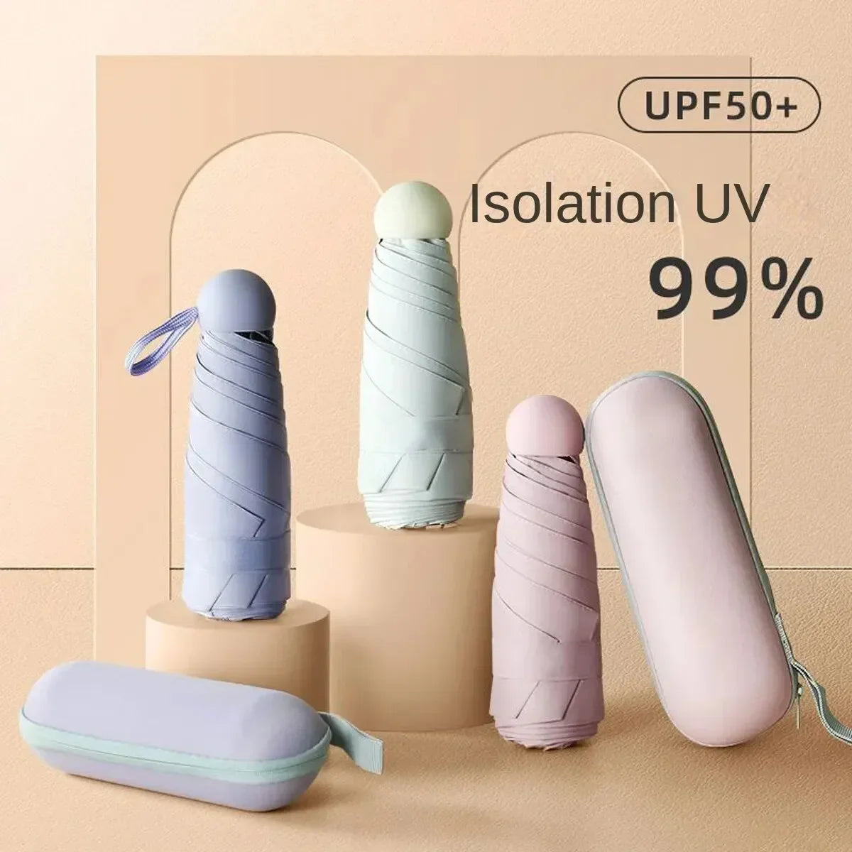 Mini ombrellone con protezione antipioggia