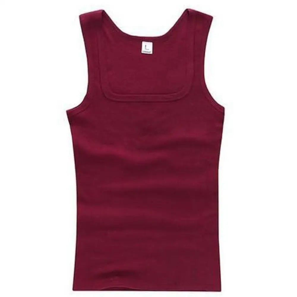 Canotta in cotone traspirante da uomo | collo tagliato, vestibilità casual, gilet in maglia estiva solido