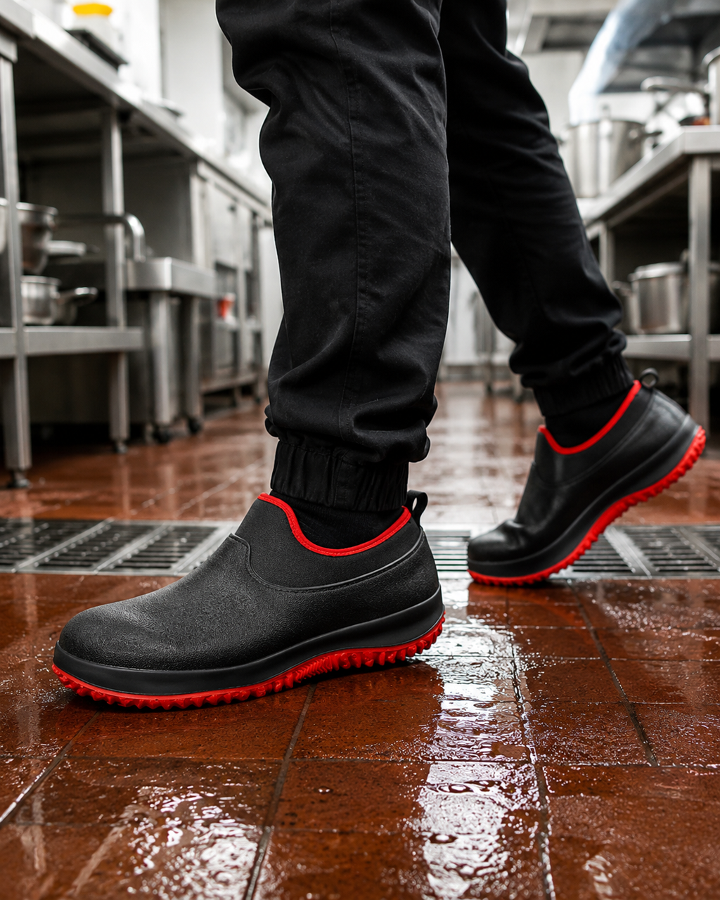 Scarpe da lavoro per uomo e donna, scarpe da lavoro antiscivolo per donna, scarpe da ginnastica slip-on impermeabili per cantieri umidi e cucine