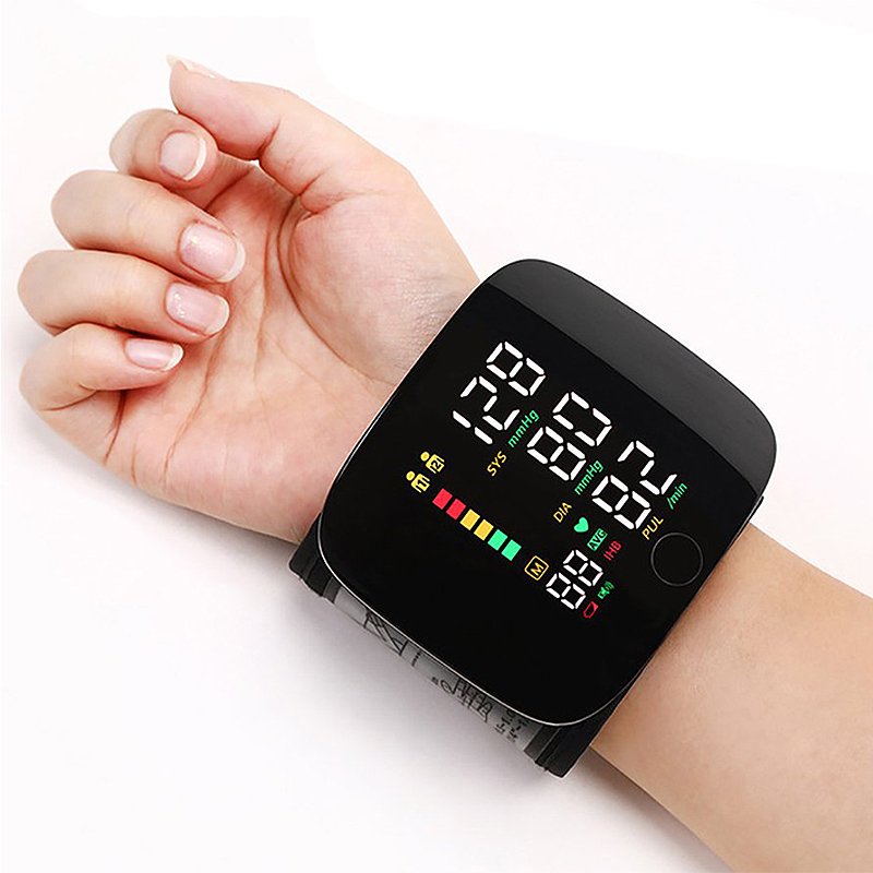 Misuratore di pressione da polso digitale con avvisi vocali e display LCD