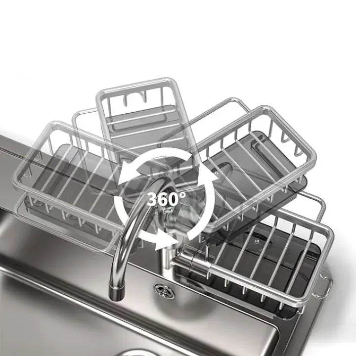 Organizer per rubinetto lavello | in acciaio inox, compatto e pratico
