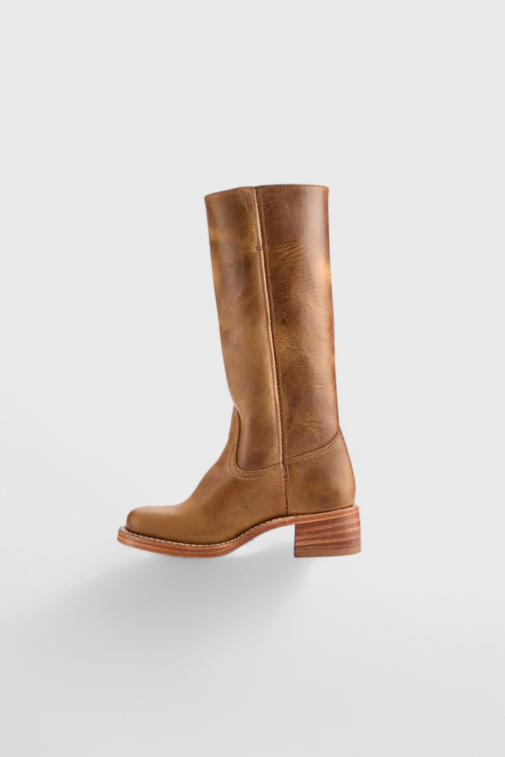 Stivali da donna in pelle al ginocchio con tacco | Elegante e confortevole