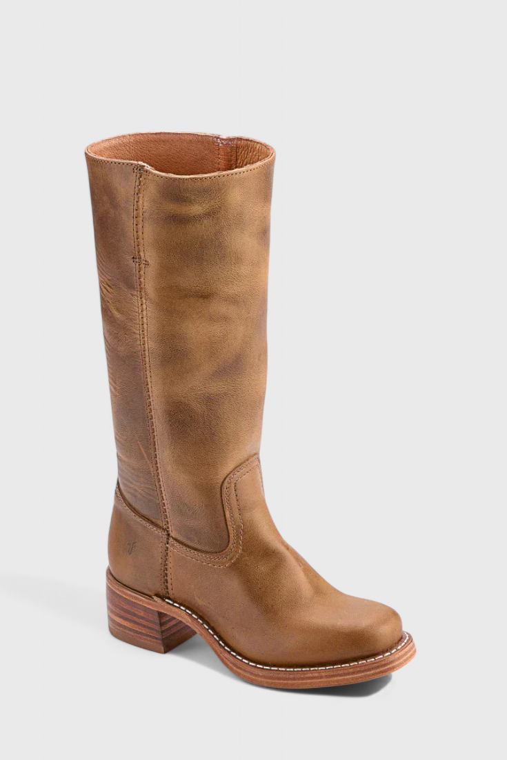 Stivali da donna in pelle al ginocchio con tacco | Elegante e confortevole