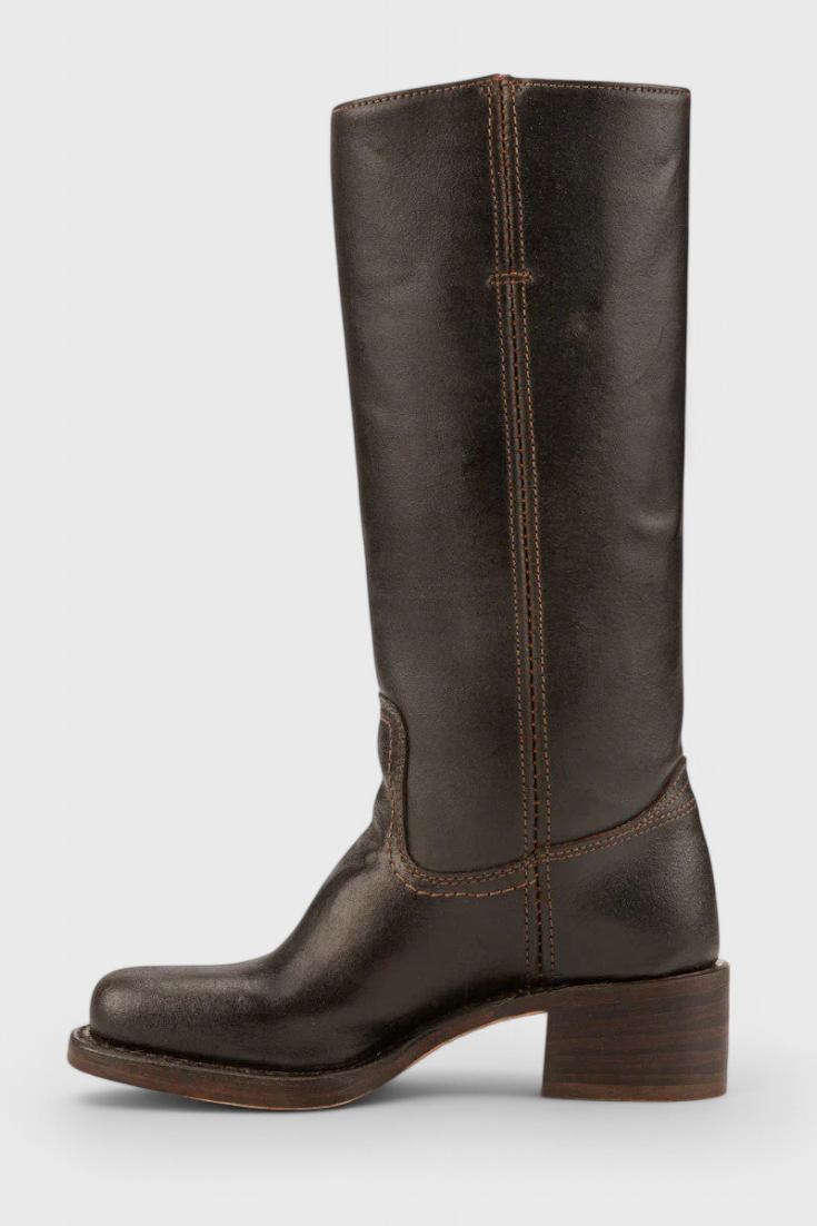 Stivali da donna in pelle al ginocchio con tacco | Elegante e confortevole