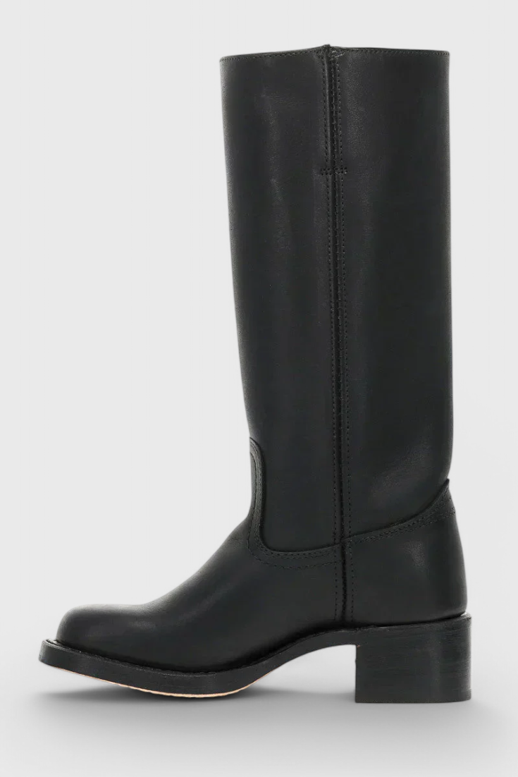 Stivali da donna in pelle al ginocchio con tacco | Elegante e confortevole