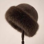 Elegante cappello invernale con fodera in pelliccia