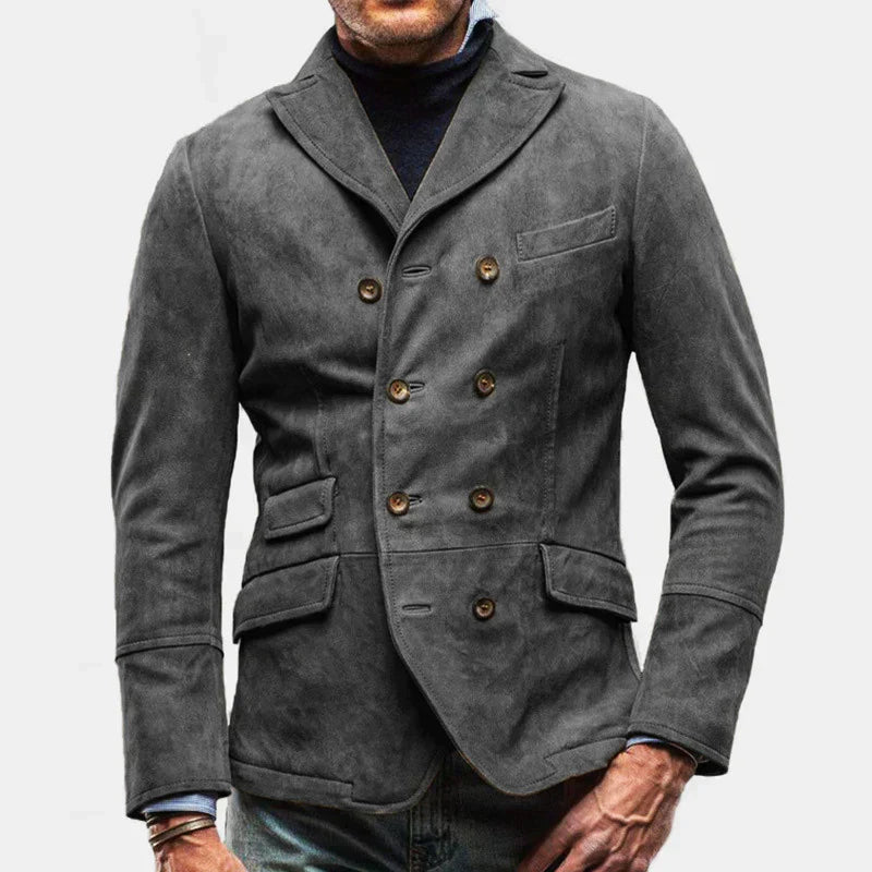Giacca blazer da uomo senza tempo | doppiopetto, tessuto strutturato, per l'autunno