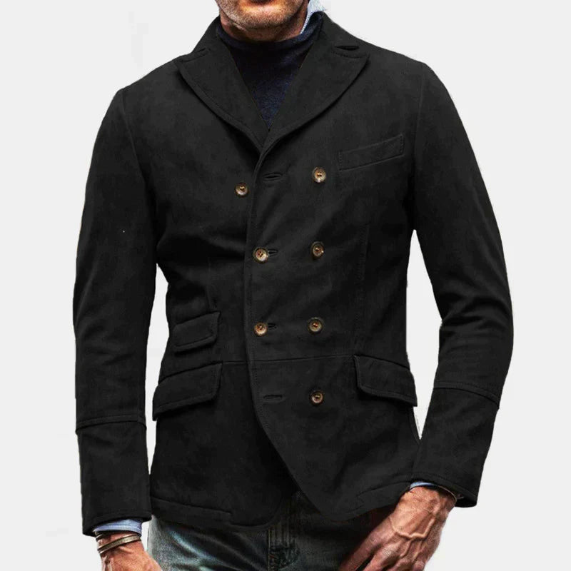 Giacca blazer da uomo senza tempo | doppiopetto, tessuto strutturato, per l'autunno