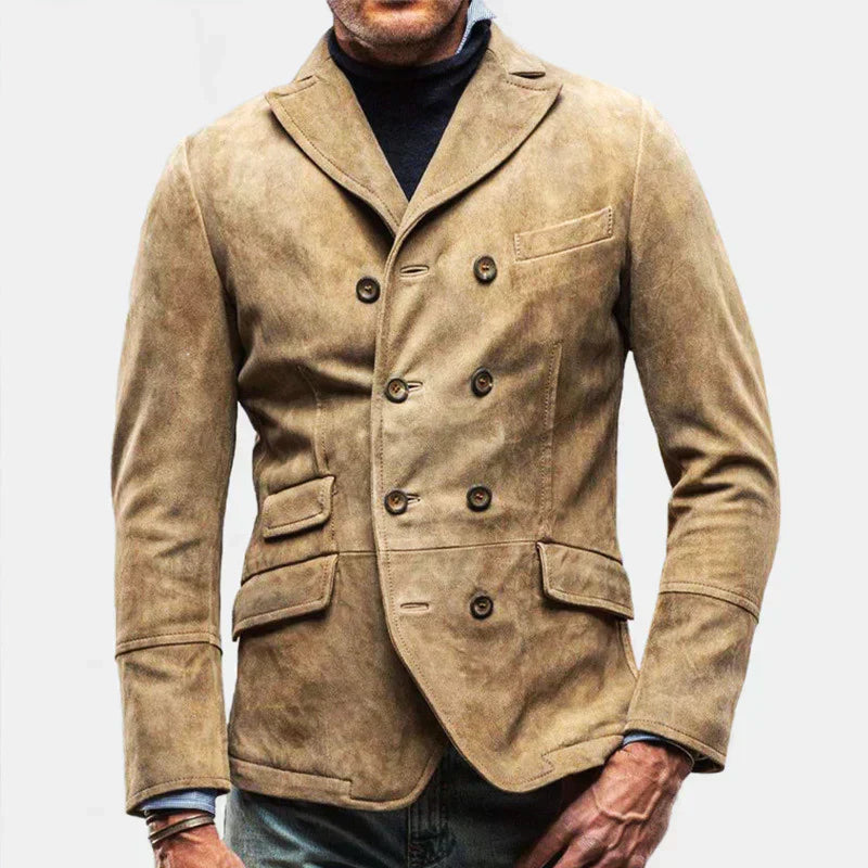 Giacca blazer da uomo senza tempo | doppiopetto, tessuto strutturato, per l'autunno