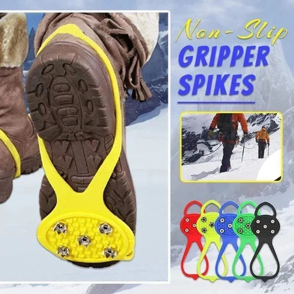 Ramponi per scarponi da trekking, Tacchetti da ghiaccio per scarponi e scarpe, Tacchetti da neve con punte in acciaio, Manopole da ghiaccio per scarpe