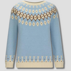 Maglione in lana nordica | Motivo Fair Isle in azzurro cielo