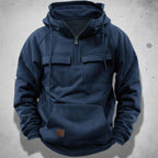 Felpa da Uomo con Mezza Zip e Cappuccio – Comoda e Pratica