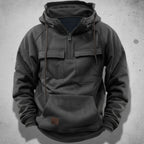 Felpa da Uomo con Mezza Zip e Cappuccio – Comoda e Pratica