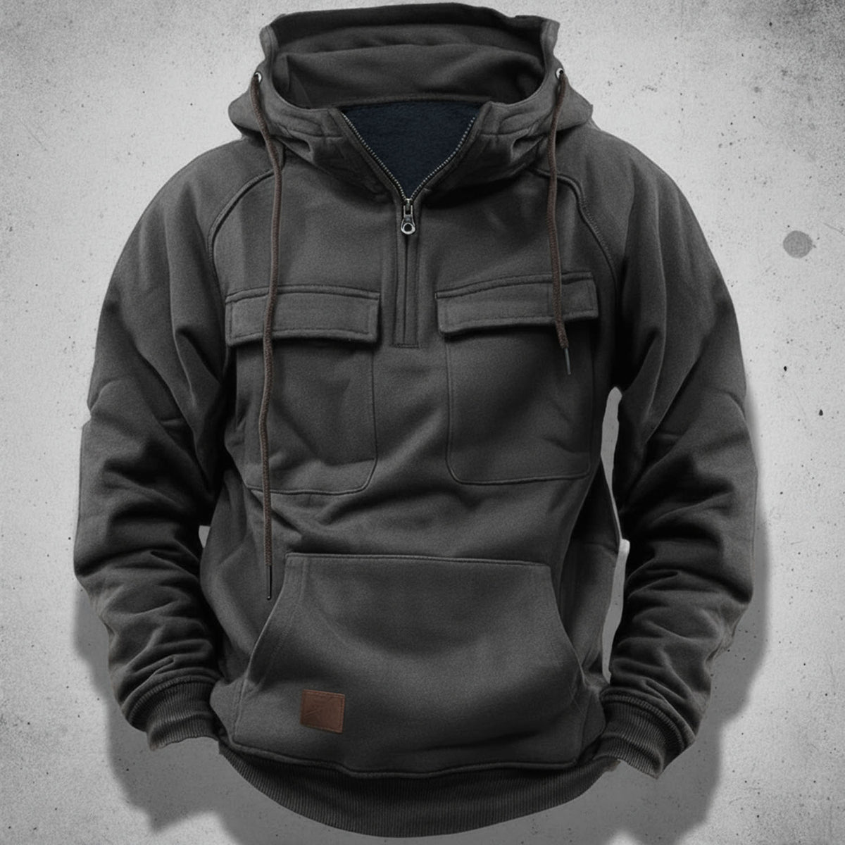 Felpa da Uomo con Mezza Zip e Cappuccio – Comoda e Pratica
