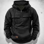 Felpa da Uomo con Mezza Zip e Cappuccio – Comoda e Pratica