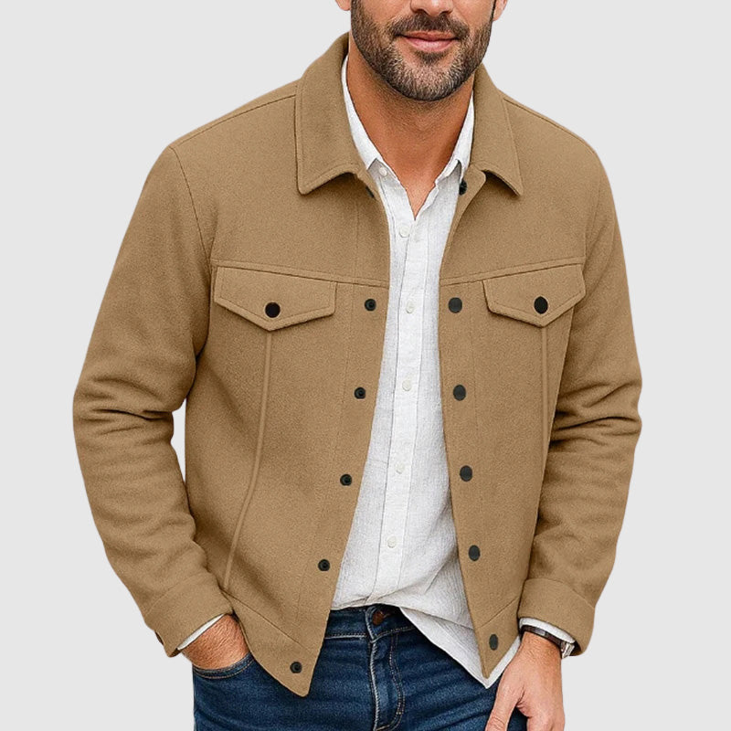 Giacca-camicia casual da uomo con colletto e tasche sul petto | Confortevole e senza tempo