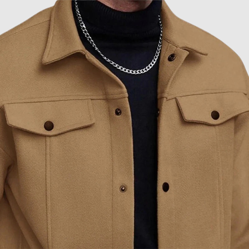 Giacca-camicia casual da uomo con colletto e tasche sul petto | Confortevole e senza tempo