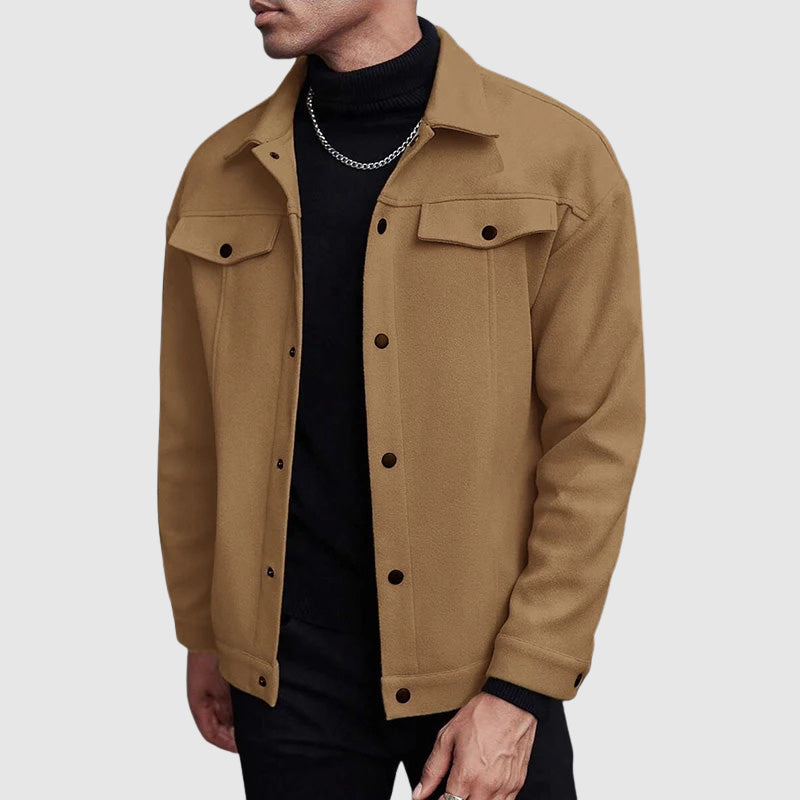 Giacca-camicia casual da uomo con colletto e tasche sul petto | Confortevole e senza tempo